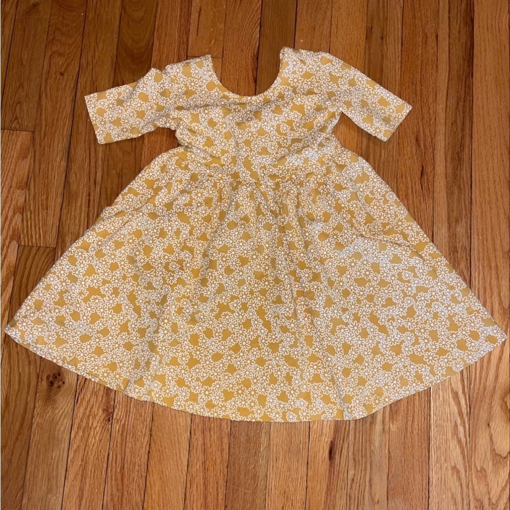 NWOT Hanna Andersson Yellow and White Floral Kids Dress